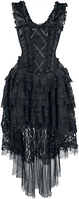 Burleska Gothic Ophelie Vampire Wedding Prom Vintage Black Brocade Corset Dress • $139.99