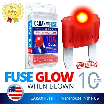 Fuse MINI Blade 10 AMP LED Indicator GLOW WHEN BLOWN Easy Identify Smart Fuse • $19.90