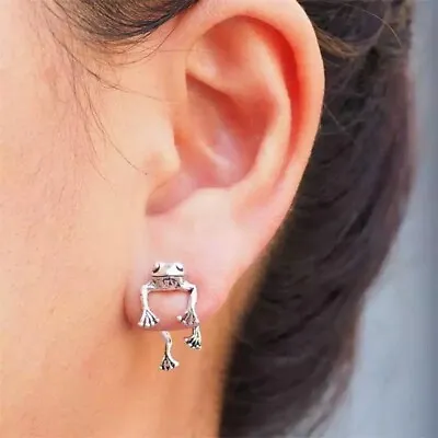 $1.66 • Buy Fashion Silver Plated Lovely Frog Animal Earrings Ear Stud Women Ethnic Jewelry