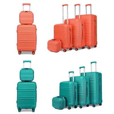 £41.88 • Buy Hard Shell Cabin Travel 4 Wheels Luggage Set Suitcase ABS Lightweight Trolley 