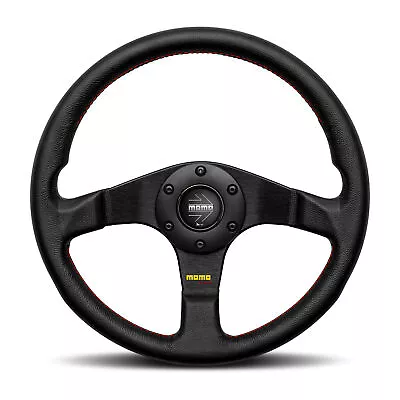 MOMO Motorsport Tuner Steering Wheel Leather Grip Red Stitch 320mm - TUN32BK0B • $219