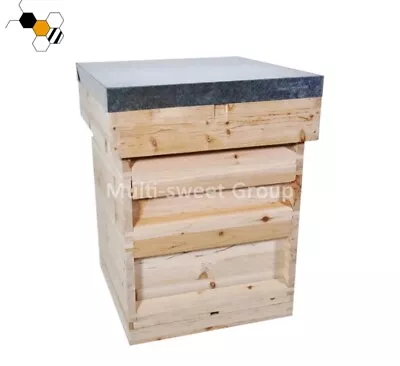 BS National Beehive Pine 2supers 1brood Metal Roof Crown Br Mesh Flor QEx • £119.99