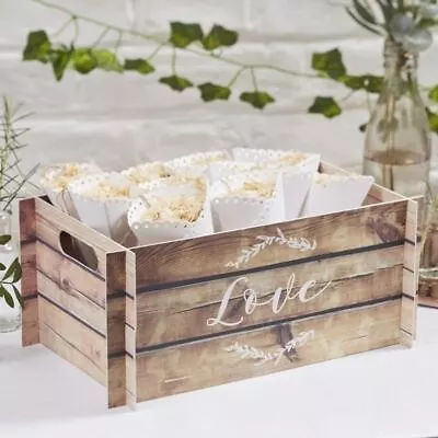£6.90 • Buy Wooden Effect Card Crate Wedding Box Wedding Favours Rustic Wedding Decor Party