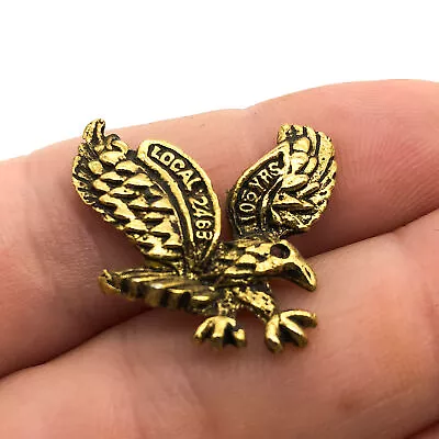 Local Labor Union 2463 Lapel Pin Golden Colored Eagle 105 Years Celebration Y • $9.79