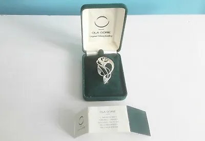 Ola Gorie Orkney Scottish Sterling Silver Stylised Rose Brooch Hallmarked 1997 • £75