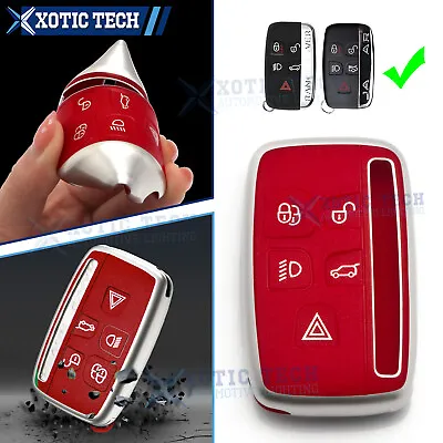 Red Remote Smart Key Fob Cover Case Shell Holder Soft TPU For Lange Rover Jaguar • $16.99