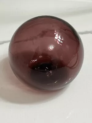 Vintage American Blown Glass Ball Sphere Amethyst Purple Color Float READ • $44.99