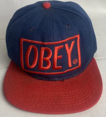 OBEY Cap: Blue Red & Green Cap With Adjustable Strap/OSFA VGC • $27.75