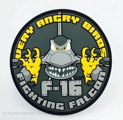  VERY ANGRY BIRDS  F-16 Angry Fighting Falcon PATCH - PVC MORALE PATCH • $12.55