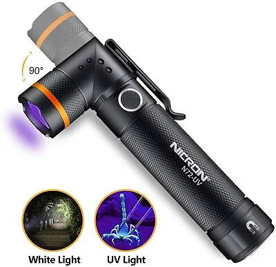 UV FlashlightNICRON N72-UV 800LM White Light 90° Angle Head Rotation & MAGNET • $41.95