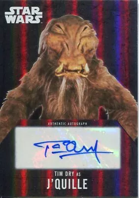 Star Wars Evolution 2016 Autograph Card Tim Dry As J'Quille • £29.99