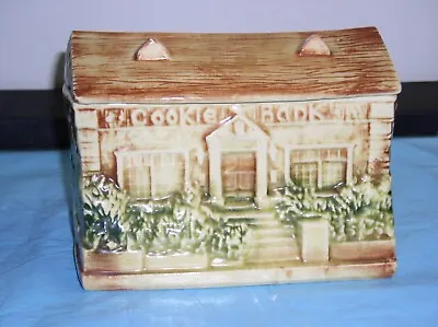 1960's MCCOY COOKIE BANK CABIN SHAPED COOKIE JAR COMBO USA MADE  VryGd+ • $86.95