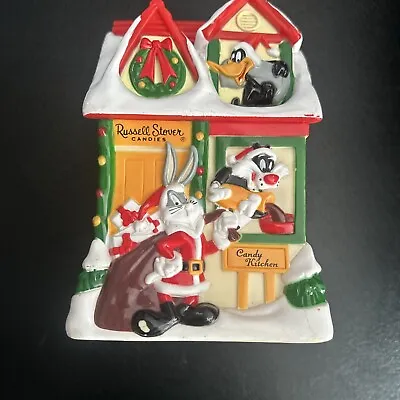 Russell Stover Candies Looney Tunes Christmas House Hard Plastic Piggy Bank 1997 • $15.99