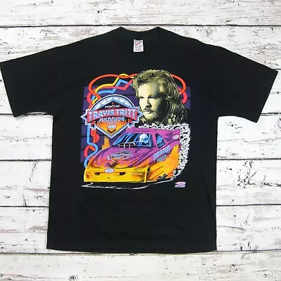 VTG 1998 Travis Tritt Burning Thunder Tour Concert Shirt Large NHRA Drag Racing • $24.95