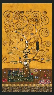 24  X 44  Panel Tree Of Life Gustav Klimt Painting Artist Cotton Fabric D479.81 • £8.84