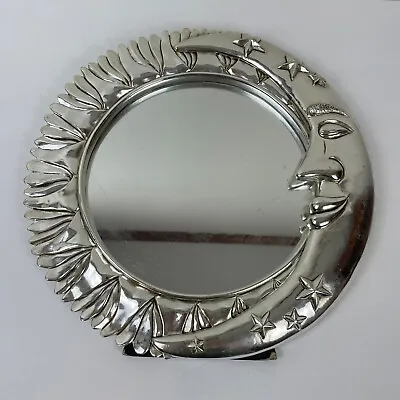 Vintage Celestial Moon Accent Mirror Wall Hanging Or Tabletop 13  • $59.99