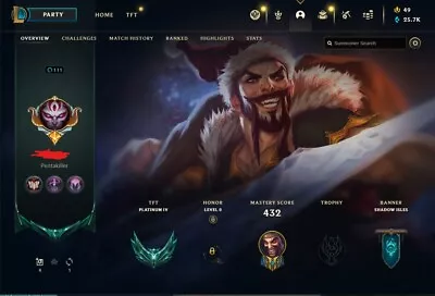 League Of Legends Account EUW - Level 111 520 Skins  10 Chromas (PLAT 4) • £400