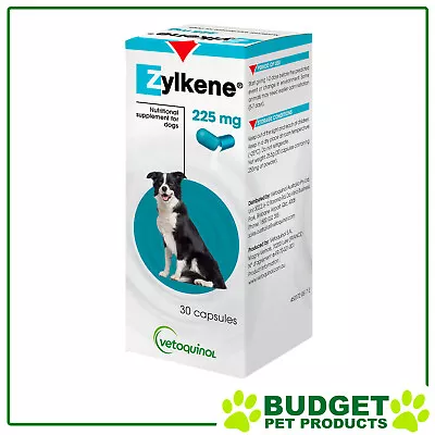 Zylkene Nutritional Supplement For Dogs 225mg X 30 Capsules • $61.14