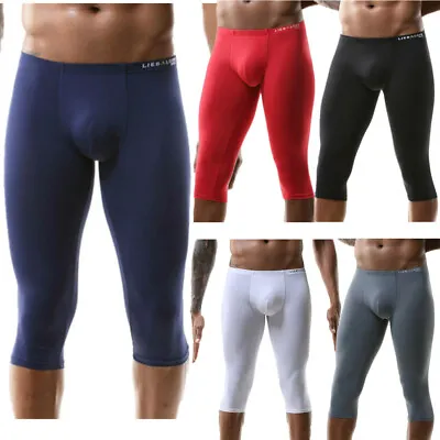 Mens Running Pant Compression Shorts Sports Briefs Skin Tight Fit Gym Base Layer • £11.99