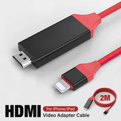 HD Video Sync Screen HDMI Cable Adapter For IPhone 14 13 12 11 XS XR 7 8 6 Plus • $18.29