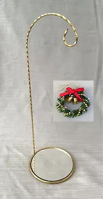 Metal Gold Christmas Ornament Hanger Display Stand With Mirrored Base - 11.5  • $15