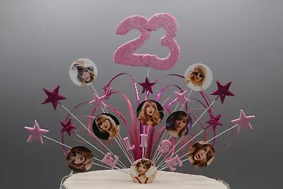 Taylor Swift Glittered Cake Topper Decoration Stars On Wires Any Age/Colour 002 • £14.99