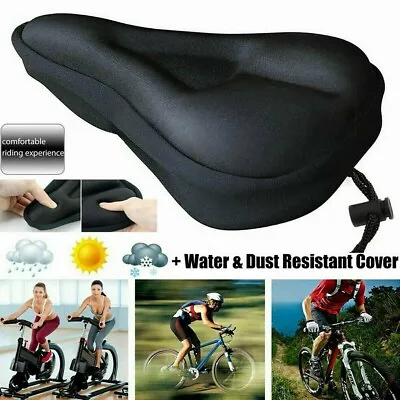 Wide Big Bum Bike Bicycle Gel Cushion Extra Comfort Sporty Soft Pad Seat Cover • $9.99