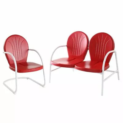 Crosley Griffith 2 Piece Metal Patio Sofa Set In Red • $226.80