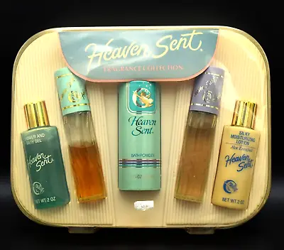 Heaven Sent Fragrance Collection Shower Gel Bath Powder Perfume Musk Lotion Vtg • $49.99