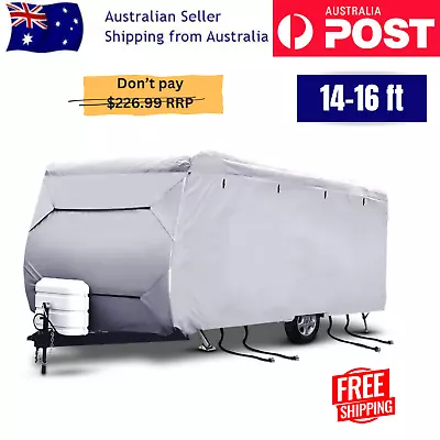 Caravan Cover 14-16ft Heavy Duty 4 Layer UV Water Resistant Campervan Cover • $129.95