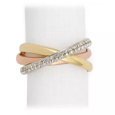 NEW L'Objet Three Ring Tri-Coloured Napkin Jewels Set 4pce • $230.98