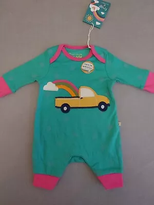 £11 • Buy Frugi Newborn Summer Dungaree Organic Cotton/ Rainbow Car