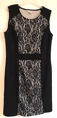 AA Studio AA Dress Black White Floral Lace Design Sleeveless Women Dress Size 6 • $13.99