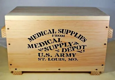 Medical Supplies Medical Supply Depot U.S. Army St. Louis - Wood Box - Civil War • $69.99