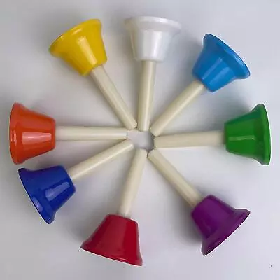 8Pcs Hand Bells Set Colorful Hand Percussion Bells For Wedding Holiday Kids • $34.40