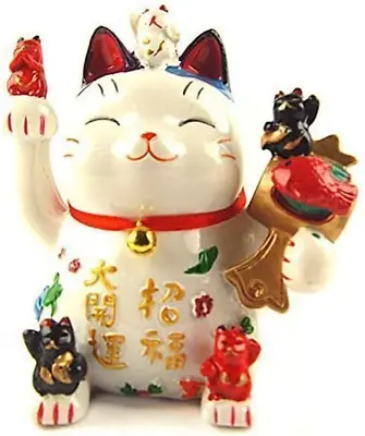 Feng Shui Maneki Neko Lucky Cat Coin Bank For Wealth • $22.56