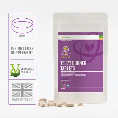 Biovit T5 Fat Burner Weight Loss Slimming Pills Fast Results 60 Vegan Tablets • £12.99