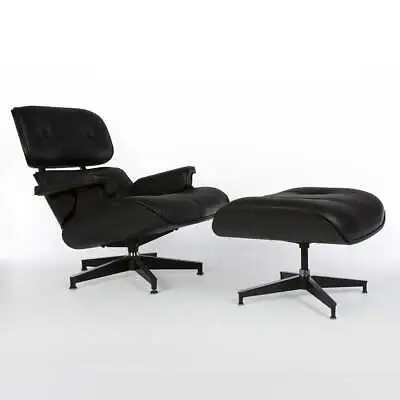 Herman Miller Eames Chair Special All Black Original Lounge Chair And Ottoman • £4995