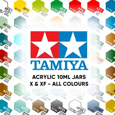 Tamiya Acrylic Paint 10ml Full Range X1-X35 & XF1-XF90 - Choose Colour Airfix • £2.89