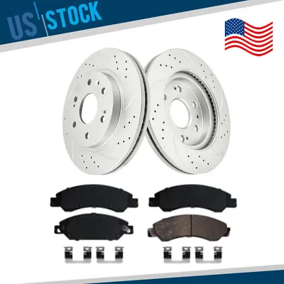 Front Drilled Rotors Brake Pads For Chevy Silverado 1500 Avalanche GMC Yukon XL • $129.50