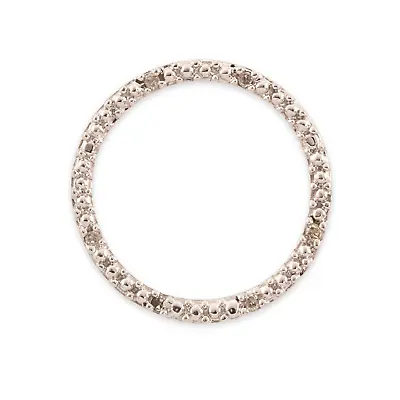 Vintage 10k White Gold Diamond Circle Pendant • $139.50