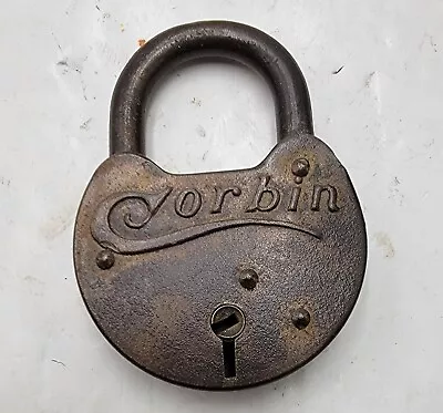 CORBIN VINTAGE BRASS PADLOCK Pad Lock No Key Rare Vintage  • $4.99