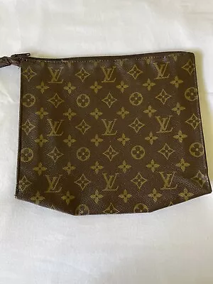 Vtg Louis Vuitton Monogram Cosmetic Makeup Toiletry Pouch Bag Clutch • £183.38