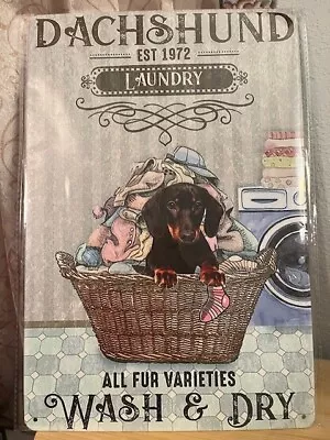 Dachshund Laundry/Home Themed 12 X8  Tin Decor Sign NEW • $12.50