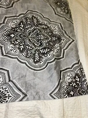 Nicole Miller Home Pair Unused Standard Shams All Cotton Grey Black Pattern EC • $28
