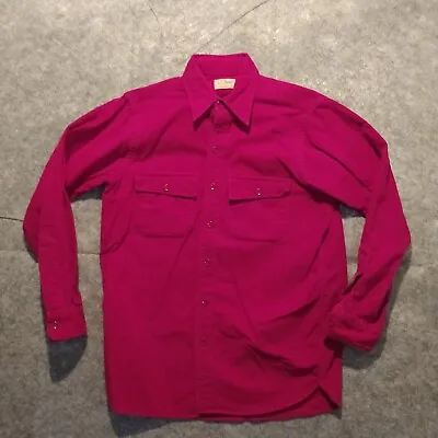 Vintage L.L. Bean Chamois Cloth Shirt Mens Medium Red Flannel Outdoors Collared • $17.99