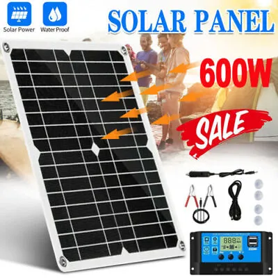 £22.99 • Buy 600W 100A Solar Panel Kit Battery Charger Controller Car Camping RV Van Boat 12V