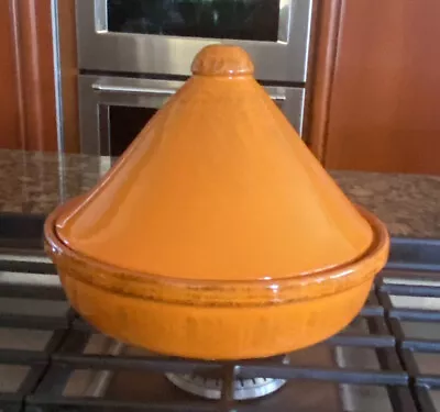 $68 • Buy Tagine Clay Pot Moroccan Food Ceramic By De Silva Made In Italy LARGE 10” Orange