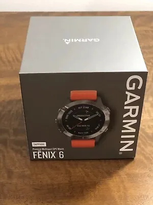 Garmin Fenix 6 Sapphire GPS Running Watch Smartwatch Orange RRP$1549 • $749