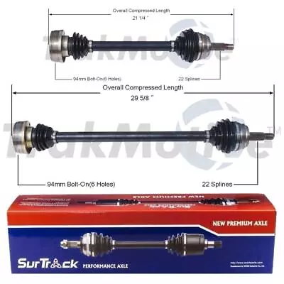 SurTrack Pair Set 2 Front CV Axle Shafts For VW Jetta Rabbit Pickup Scirocco • $120.95